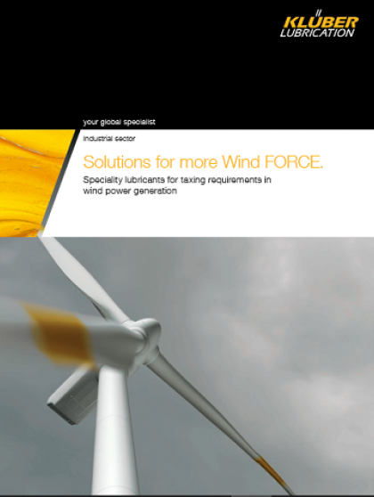 Speciality lubricants in wind power generation